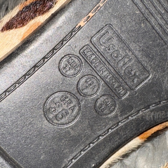 Usaflex Brazilian Calf Hair Leather Leopard Print Driving Loafer Flats Size 7 - Picture 5 of 7